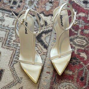 Abound Women's Cream Strappy Heels with Gold Accents